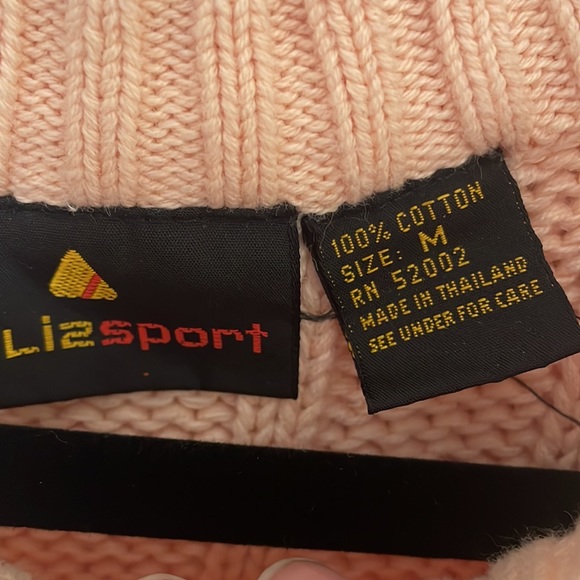 Vintage Liz Sport Peach Crop Sweater Medium - Picture 3 of 3